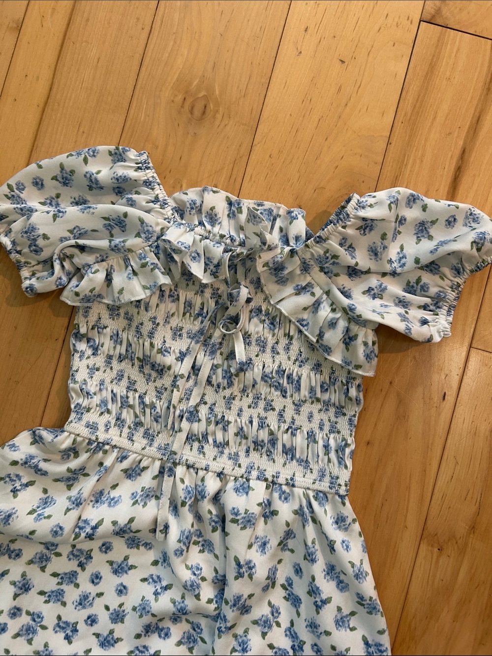 Ivy City Co Mini Rae Dress in Blue Floral 8T - Picture 3 of 8